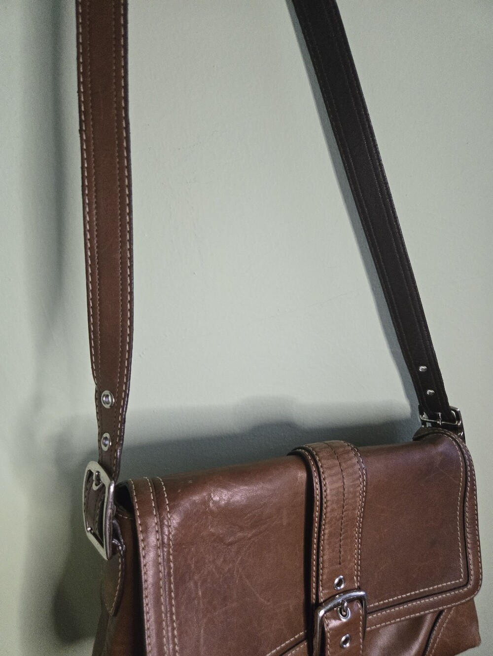 Coach Vintage Hampton Smooth Leather Crossbody Bag F11196 - Picture 15 of 15